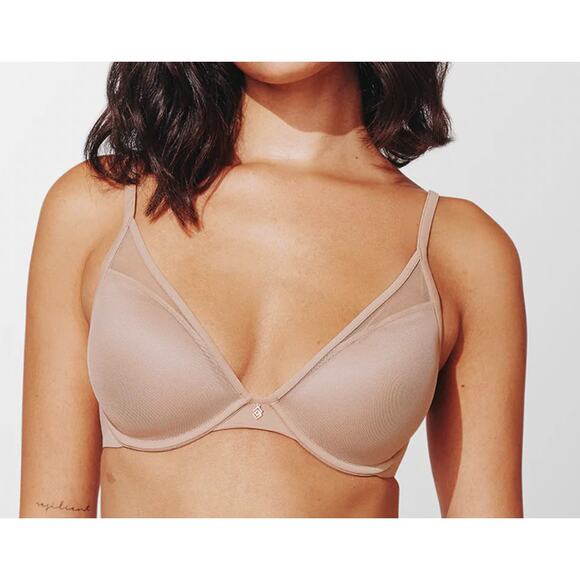 ThirdLove Other - Thirdove Uplift Plunge Bra Mesh Taupe Beige 34B